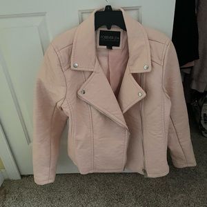 Forever 21+ pink faux leather jacket